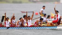 Indonesia finis terdepan dengan waktu 9 menit 8,12 detik, unggul dari China. REUTERS/Lisi Niesner
