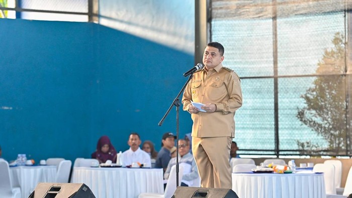 Wali Kota Makassar Munafri Arifuddin (Appi) dalam momen upacara peringatan HUT ke-101 PDAM Kota Makassar. Dokumen Istimewa