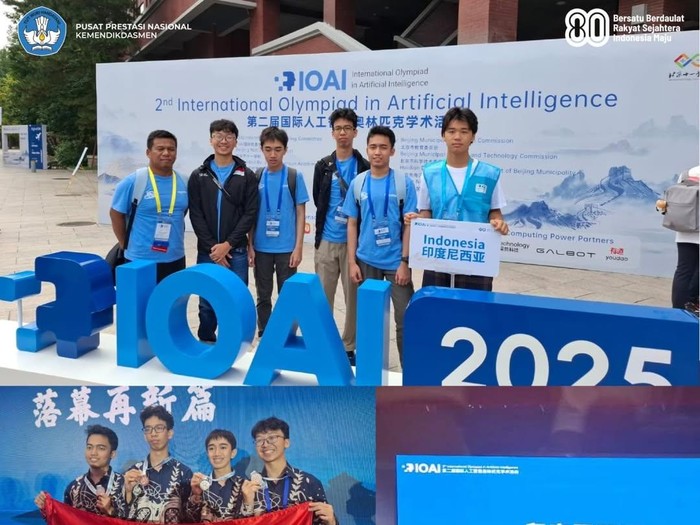 Empat Siswa Indonesia Bawa Pulang 4 Medali Olimpiade AI di Beijing, China