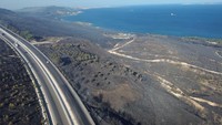 Pemandangan udara menunjukkan skala kerusakan hutan akibat kebakaran. REUTERS/Efekan Akyuz