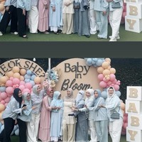 Terlihat para tamu undangan yang sudah mengenakan pakaian berwarna sesuai dengan tebakan masing-masing. Biru untuk menandakan jenis kelamin laki-laki, dan merah muda untuk perempuan. Foto: Instagram/@_ummi_pipik_