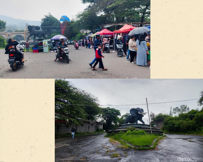 Kampung Gajah Wonderland dulu dan kini Kampung Gajah Wonderland dulu (atas) dan kini (bawah)