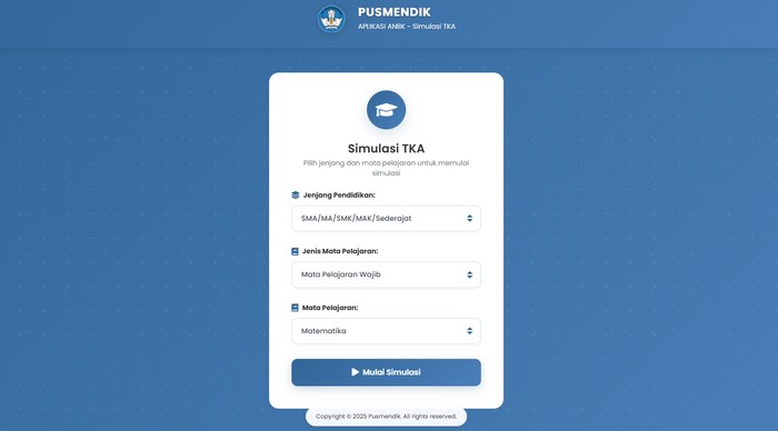 Kemendikdasmen bagikan link laman simulasi TKA yang bisa jadi bahan berlatih murid.