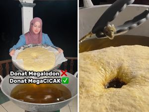 Kena Sial! Adonan Donat Jumbo yang Digoreng Tasyi Athasyia Kejatuhan Cicak