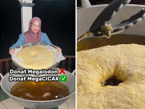 Kena Sial! Adonan Donat Jumbo yang Digoreng Tasyi Athasyia Kejatuhan Cicak