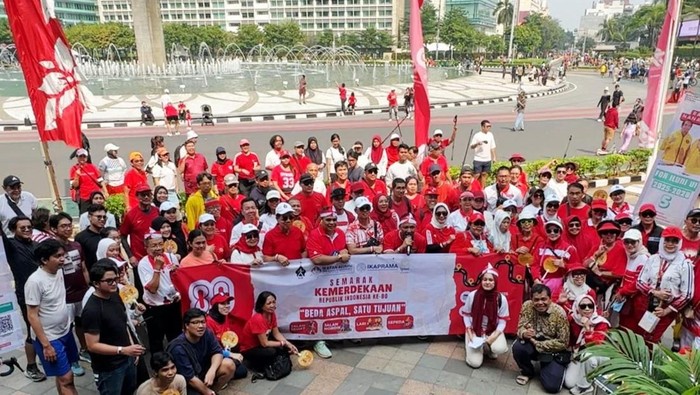 Komunitas Jalan Nordik Indonesia (KJNI) Jakarta menggelar acara olahraga bareng jelang HUT ke-80