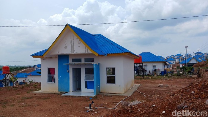 -Rumah relokasi bagi masyarakat pulau Rempang, Batam tang terdampak pembangunan Proyek Rempang Eco City.(Alamudin/detikSumut)