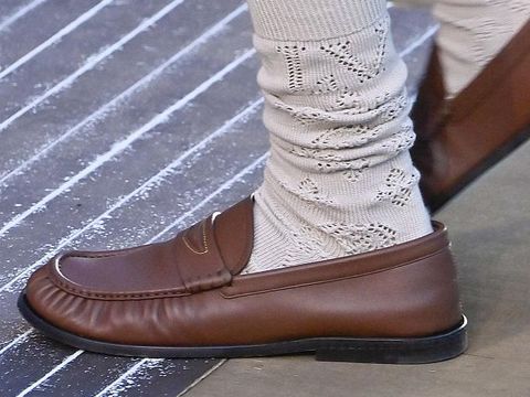 PARIS, FRANCE - JUNE 24: A model walks the runway during the Louis Vuitton Ready to Wear Spring/Summer 2026 fashion show as part of the Paris Menswear Fashion Week on June 24, 2025 in Paris, France. (Photo by Victor VIRGILE/Gamma-Rapho via Getty Images)