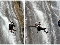 Uji Adrenalin di Wisata Belitar Seberang, Menuruni Tebing Air Terjun Puspa Dewi