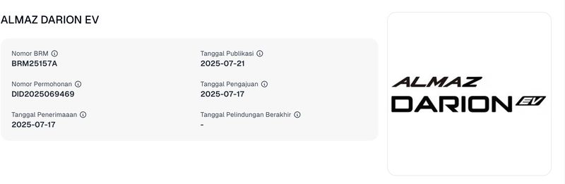 Wuling Daftarkan Nama Almaz Darion