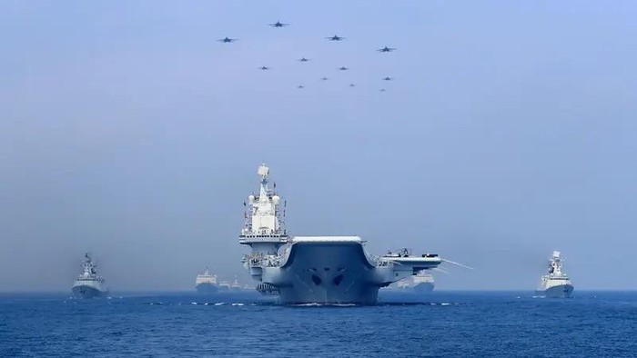 Warships and fighter jets of the Chinese Peoples Liberation Army (PLA) Navy take part in a military display in the South China Sea April 12, 2018. (File photo: Reuters)