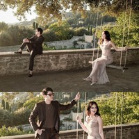 Dari foto yang dibagikan terlihat Maxime yang juga turut hadir mendampingi Luna. Meski Maxime tak hadir sebagai groomsman, namun ia tampil serasi dengan Luna. Maxime mengenakan busana serba coklat. Foto: Instagram/@lunamaya