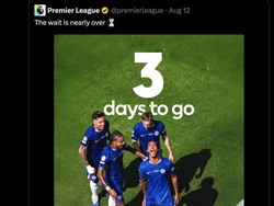 Akun X Premier League menghitung hari musim baru Liga Inggris dengan mengunggah foto tim dan angka hari sebelum kick-off. Fans berharap akun Premier League mengunggah gambar Arsenal dua hari jelang kompetisi dimulai. (Foto: Twitter)