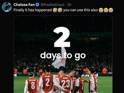 Fans rival Arsenal berlomba-lomba membuat foto tampilan dua hari menuju Premier League dengan gambar Bukayo Saka cs plus angka 2 besar, simbol olok-olok buat Arsenal. (Foto: Twitter)