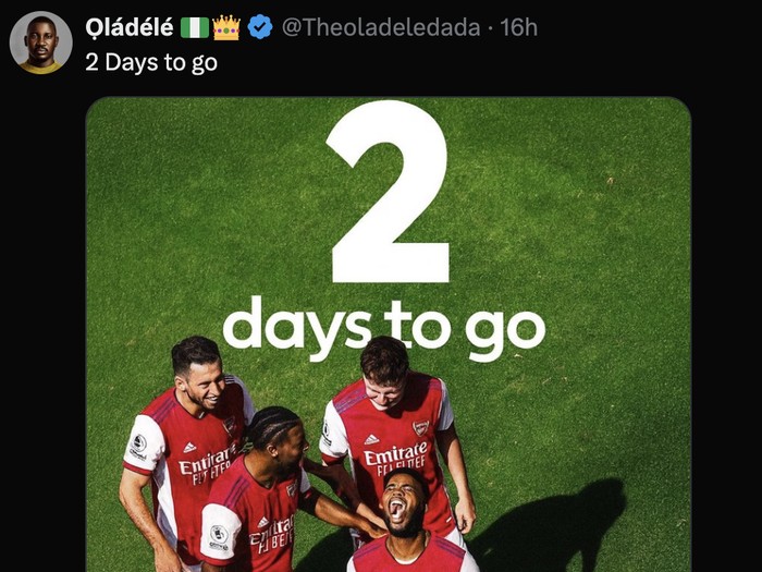 Meme Arsenal dan angka 2 jelang bergulirnya Liga Inggris 2025/2026.