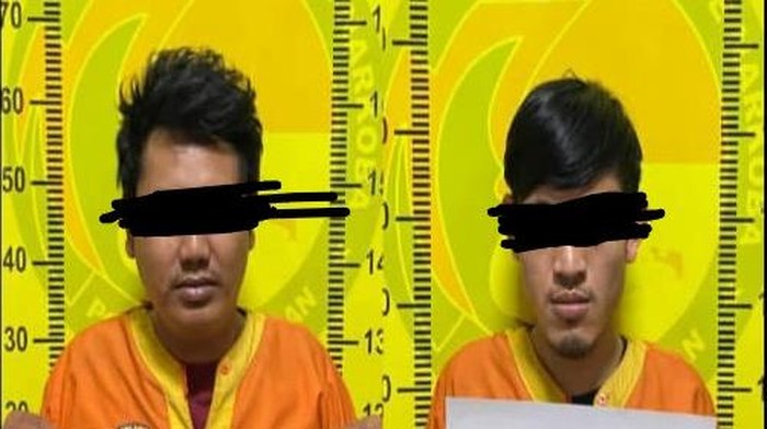 AY (29) dan GC (30), warga Kecamatan Brondong, Lamongan setelah ditangkap karena kasus peredaran sabu