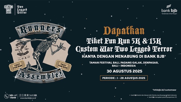 bank bjb kembali menghadirkan program menarik bagi para pecinta olahraga lari dan pencari tantangan melalui ajang Custom War Two Legged Terror.