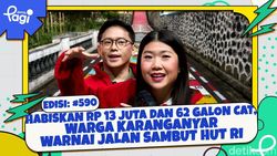 Video: Habiskan Rp 13 Juta dan 62 Galon Cat, Warga Karanganyar Warnai Jalan Sambut HUT RI