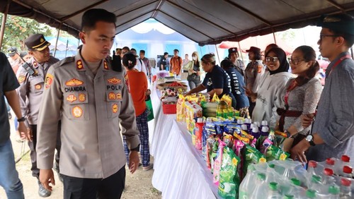 Gerakan Pangan Murah yang diselenggarakan oleh Polres Gianyar di Lapangan bekas Pasar Umum Blahbatuh, Kamis (14/8/2025). (Polres Gianyar)