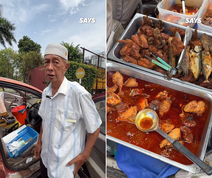 Keren! Kakek 76 Tahun Jualan Nasi Campur 10 Lauk di Mobil