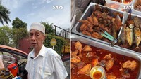 Keren! Kakek 76 Tahun Jualan Nasi Campur 10 Lauk di Mobil