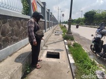 29 Besi Penutup Gorong-gorong di Frontage Road Gedangan Sidoarjo Hilang