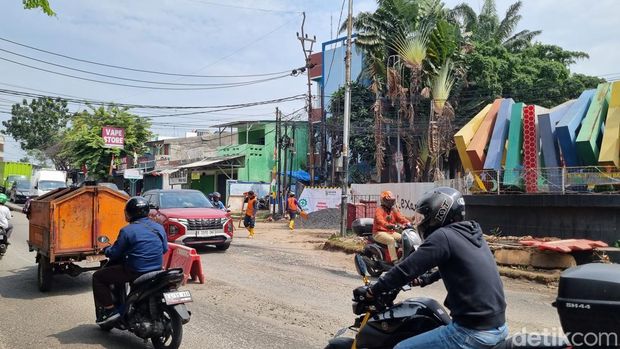 Proyek jembatan Pelawad 2. (Taufq/detikcom)