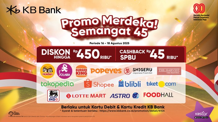 Sambut HUT ke-80 RI, KB Bank Tebar Promo Semangat 45 untuk Nasabah