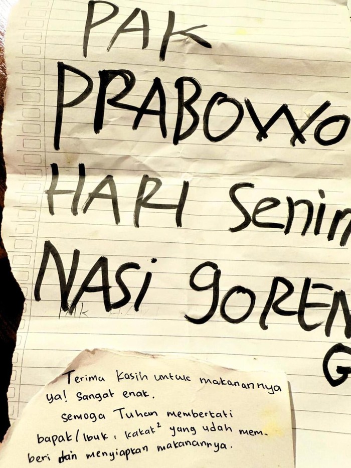 Beberapa surat cinta yang dikirimkan siswa kepada relawan MBG Malinau.