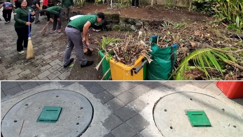 Teba modern yang ada di kawasan Desa Padangsambian Kelod, Denpasar, Bali, Kamis (14/8/2025).