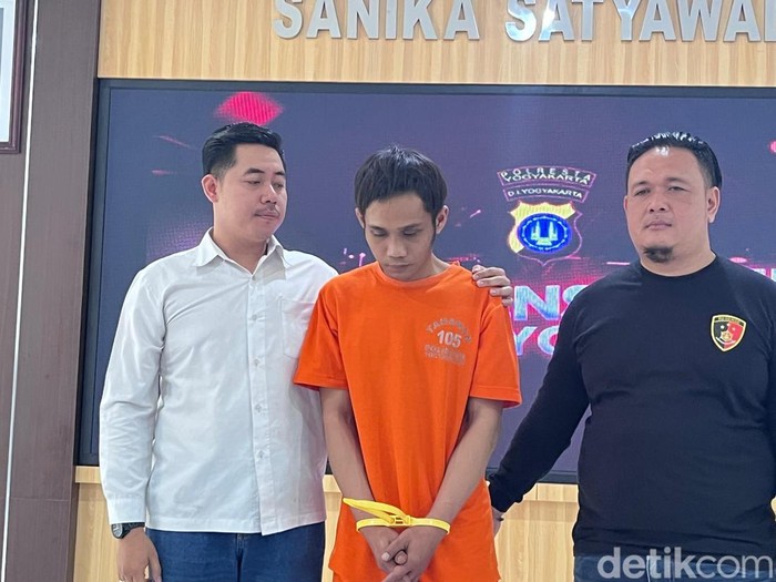 Rilis kasus pembunuhan Nur Rahmad Efendi di Polresta Jogja, Kamis (14/8/2025).
