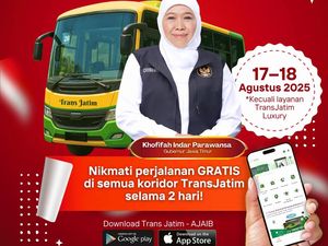 Bus Trans Jatim Gratis 2 Hari Penuh, Khofifah: Hadiah Kemerdekaan!