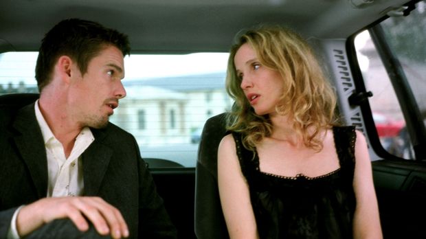 Cuplikan adegan Ethan Hawke dan Julie Delpy di Before Sunset.