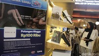 Warga memanfaatkan momentum sambut kemerdekaan Indonesia dengan berbelanja produk UMKM. Stimulus potongan harga ditawarkan agar menarik konsumen.