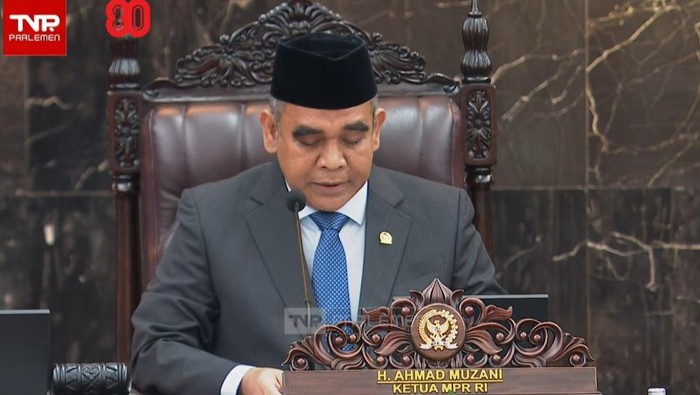 Ketua MPR Ahmad Muzani di sidang MPR tahun 2025 (Dok. YouTube Sekretariat Presiden)
