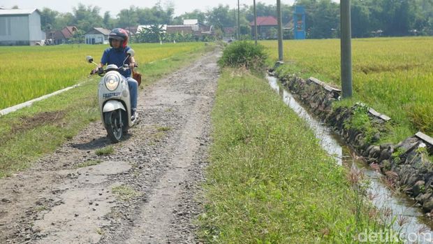 Kondisi jalan di Desa Rejoso Pinggir Jombang
