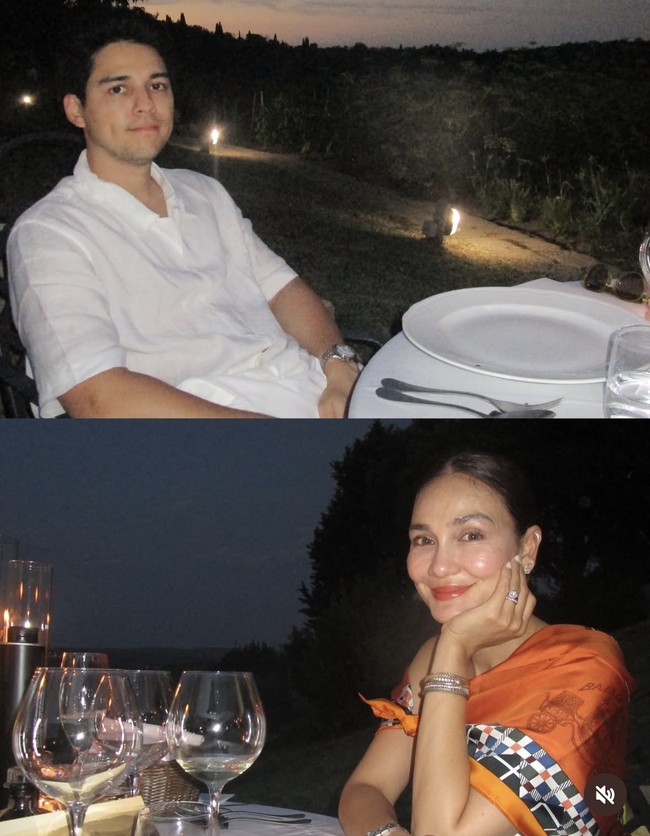 Dari masih terang hingga sudah gelap, keduanya tampak menikmati pemandangan indah di sana. Kebahagiaan jelas terpancar di wajah Luna Maya yang memamerkan senyum manisnya. Foto: Instagram/@lunamaya