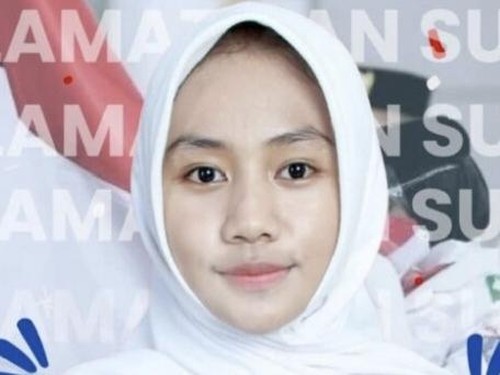 Mutia Yuningsih, anak penjual pakaian bekas di Sumbawa yang terpilih sebagai Anggota Paskibraka Nasional 2025. (Dok. SMAN 3 Sumbawa)