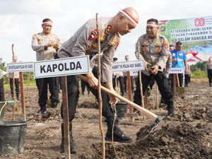 Sambut HUT RI, Polda Babel Tanam Sejuta Pohon di Lahan Eks Tambang Timah