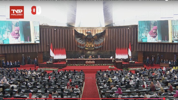 Presiden Prabowo Subianto perdana menyampaikan capaian program-programnya dalam Sidang Tahunan MPR dan Sidang Bersama DPR-DPD di Gedung Nusantara