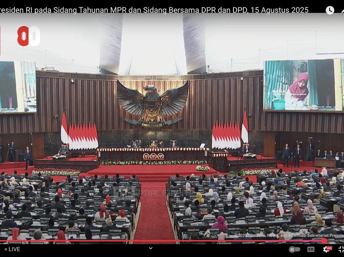 Presiden Prabowo Subianto perdana menyampaikan capaian program-programnya dalam Sidang Tahunan MPR dan Sidang Bersama DPR-DPD di Gedung Nusantara