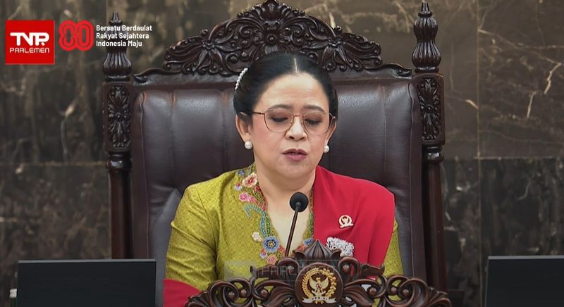 Puan Maharani di sidang tahunan bersama MPR-DPR-DPD (dok. YouTube Sekretariat Presiden)