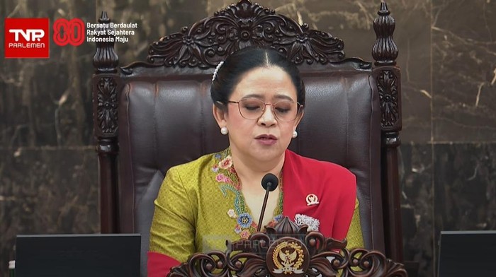Puan Maharani di sidang tahunan bersama MPR-DPR-DPD (dok. YouTube Sekretariat Presiden)