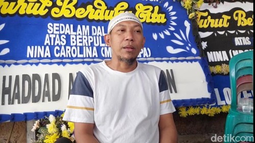 Ajie Darmaji, suami Mpok Alpa ditemui di kawasan Ciganjur, Jakarta Selatan, Sabtu (16/8/2025).