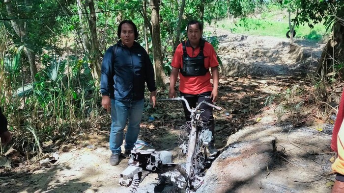 Motor milik warga di Tambelangan hilang dicuri ditemukan sudah tinggal kerangka karena dibakar