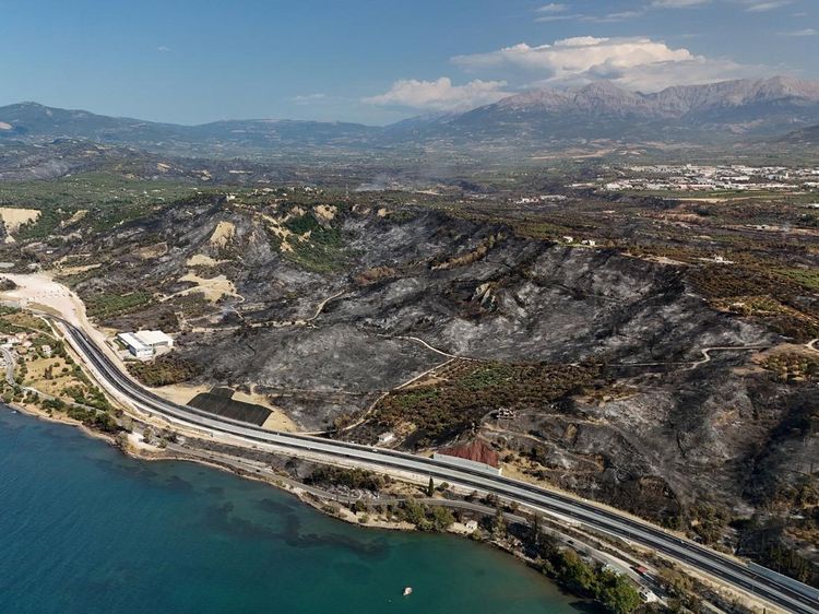 Foto Udara Ungkap Luasnya Kerusakan Kebakaran Hutan di Patras Yunani