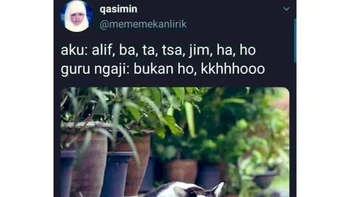 Nggak selebay ini sih bacanya, tapi memang harus kkhoo bukan ho. Semangat belajar ngaji ya, detikers! Foto: X/mememekanlirik