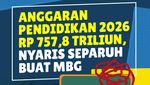 Infografis: Anggaran Pendidikan 2026 Rp 757,8 T, Nyaris Separuh buat MBG