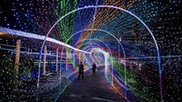Instalasi lampu tematik Lights Wonderland menjadi daya tarik wisata malam baru di Semarang, sekaligus mendorong ekonomi daerah melalui pariwisata. Foto: ANTARA FOTO/Aprillio Akbar