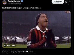 Meme tim rival girang melihat cara Liverpool bertahan saat gawangnya dua kali dibobol Bournemouth. Foto: dok. Internet/X (Twitter)